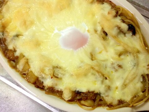 カレーアレンジ♪スパグラ風